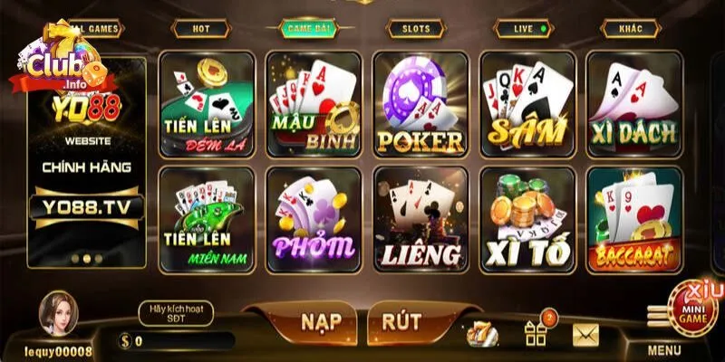 Giao diện game đẳng cấp tại 7club